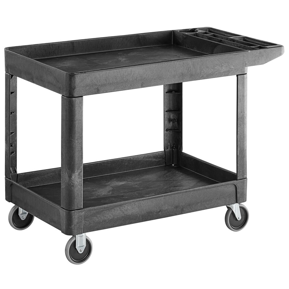 Utility Cart - 2 Shelf, 500 lb Capacity (Black)